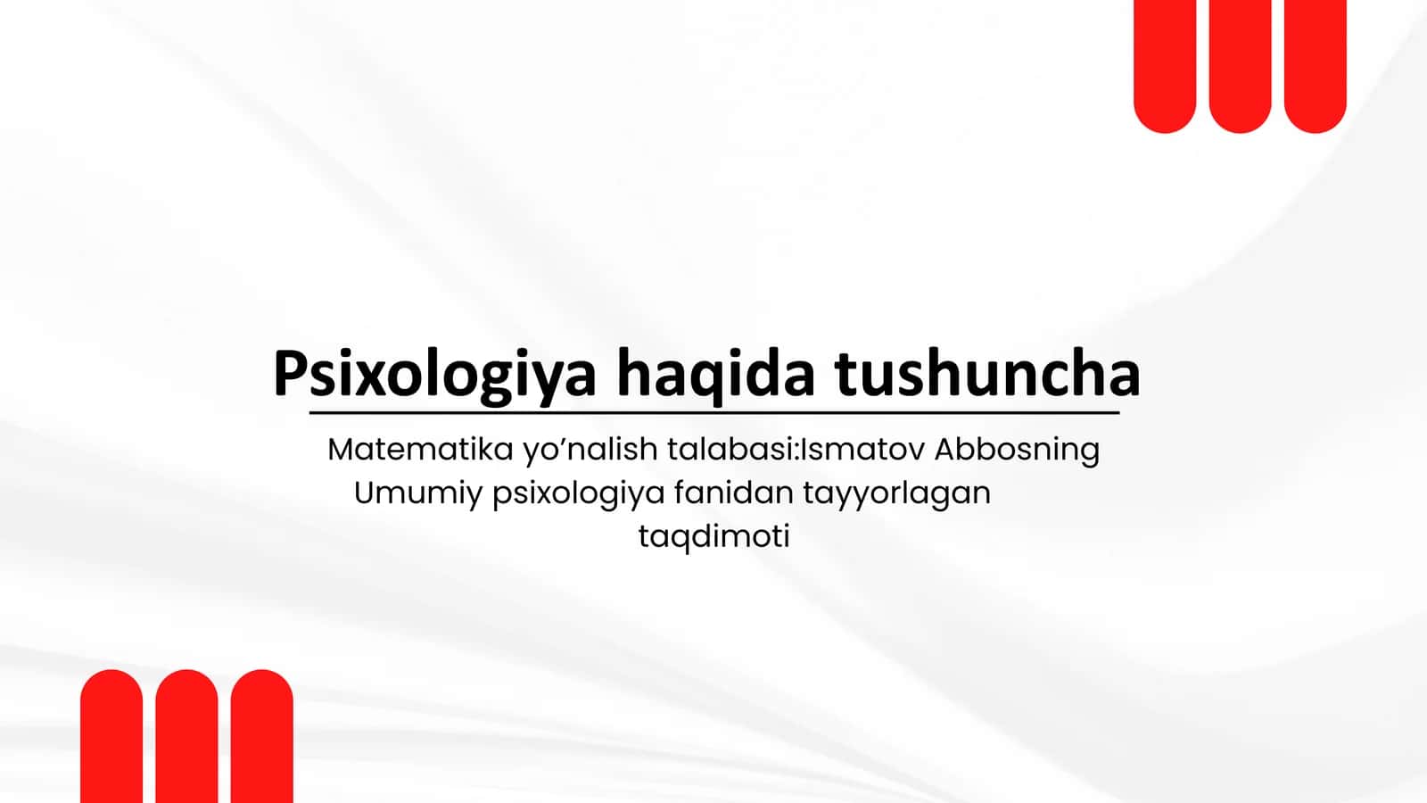 Psixologiya haqida tushuncha