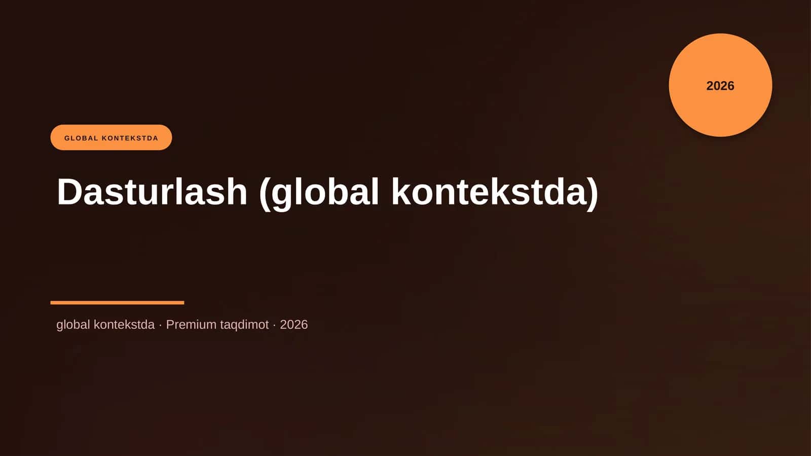 Dasturlash (global kontekstda)