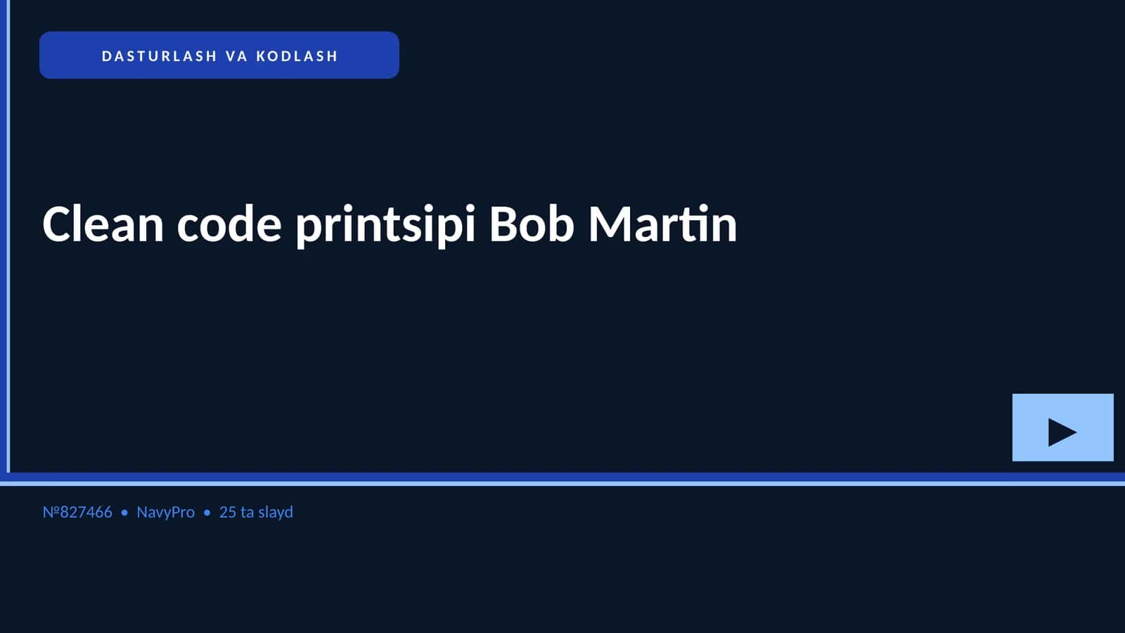 Clean code printsipi Bob Martin