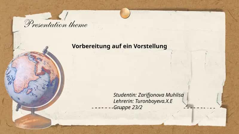 Vorbereitung auf ein Vorstellung