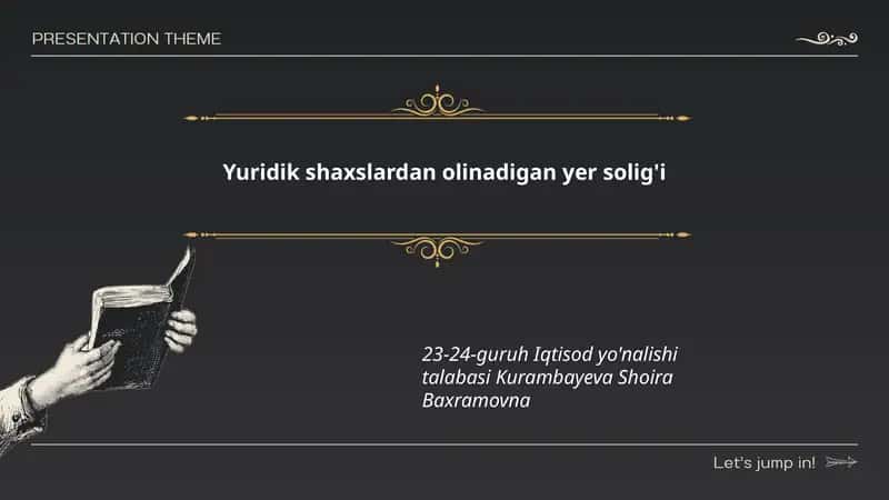 Yuridik shaxslardan olinadigan yer solig'i