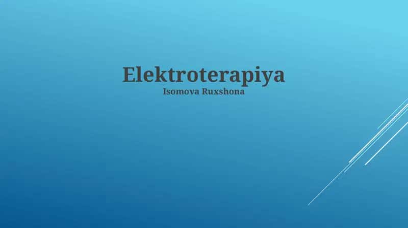 Elektroterapiya