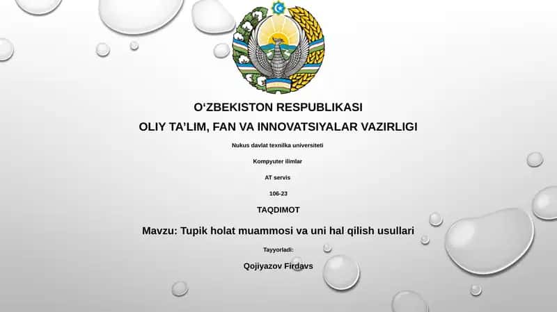 Tupik holat muammosi va uni hal qilish usullari