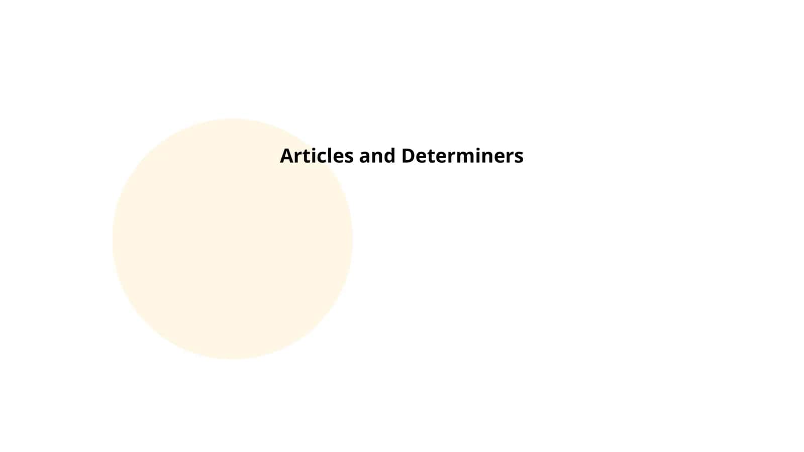 Articles and Determiners