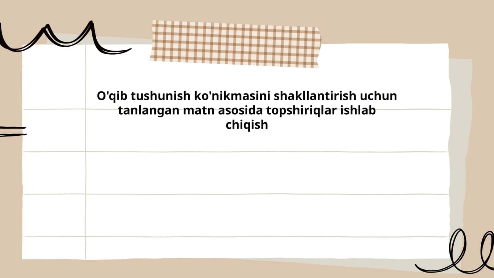 O'qib tushunish mashg'ulotlari texnikalari