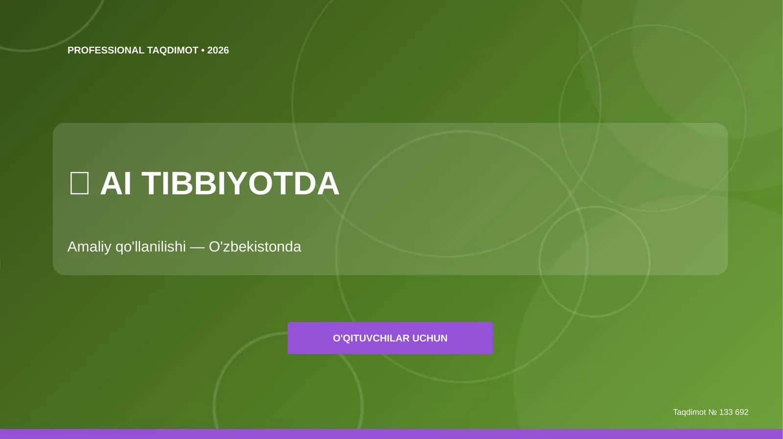 AI Tibbiyotda Amaliy Qo'llanilishi