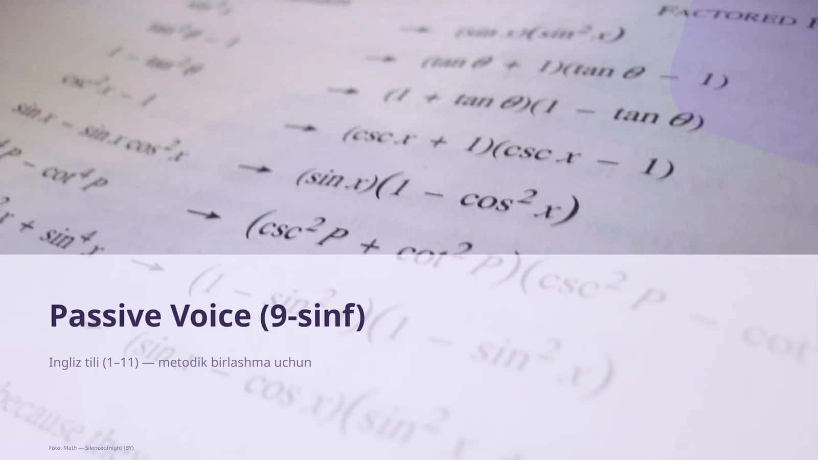 Passive Voice (9-sinf)
