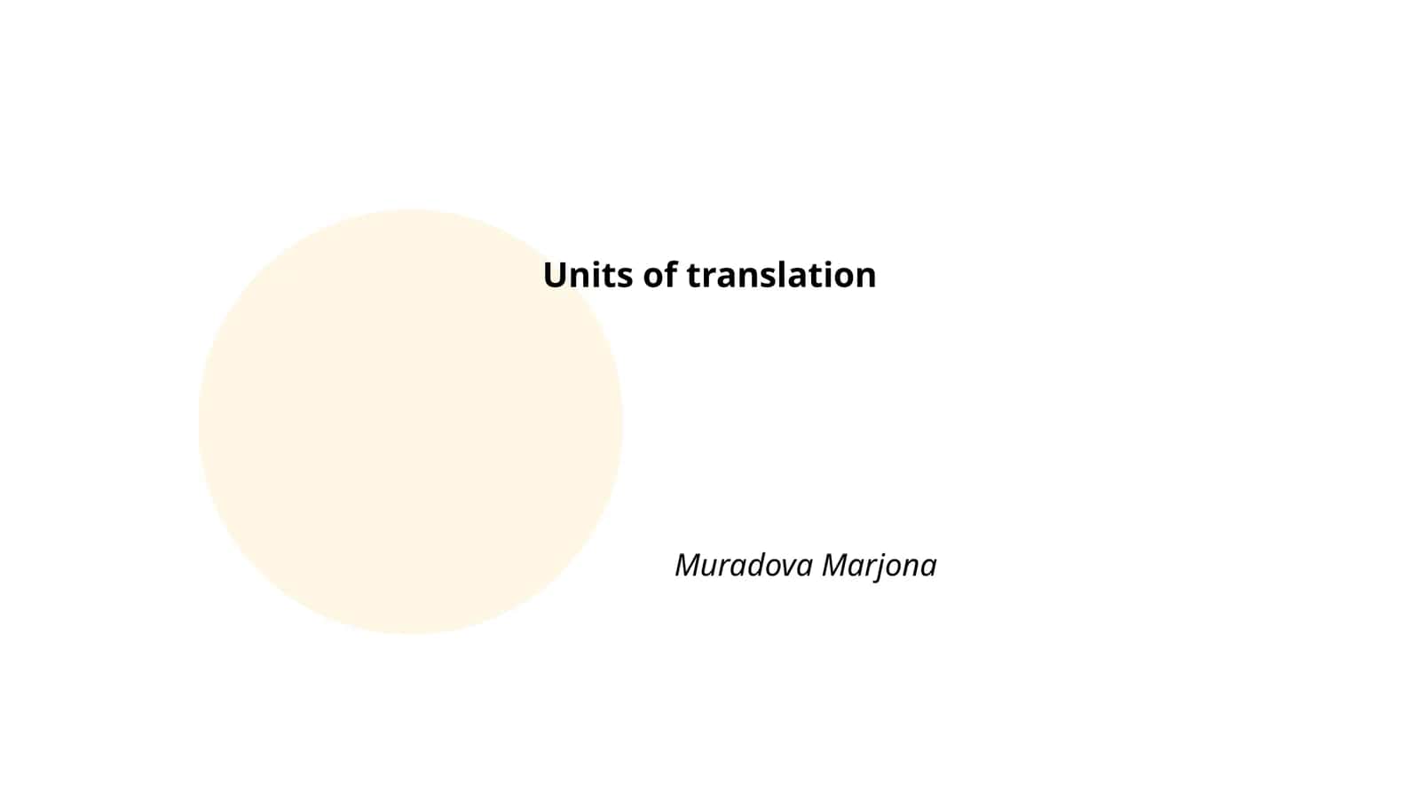 Units of translation