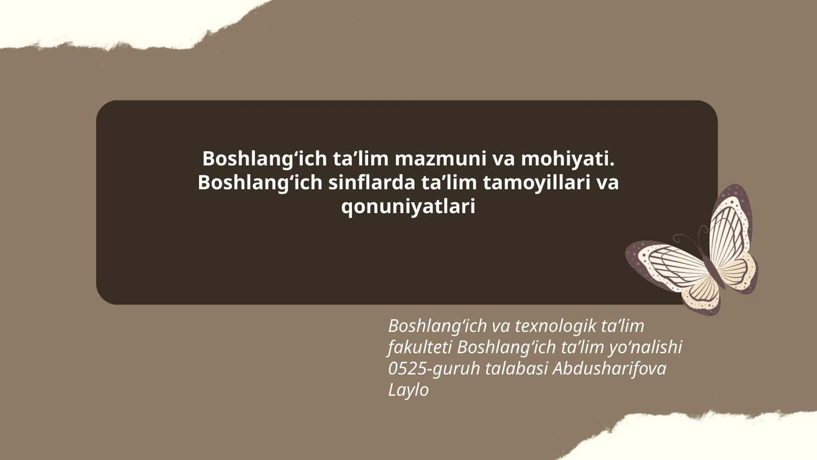 Boshlangʻich taʼlim mazmuni va mohiyati