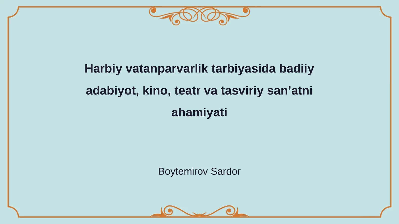 Badiiy adabiyot va harbiy vatanparvarlik