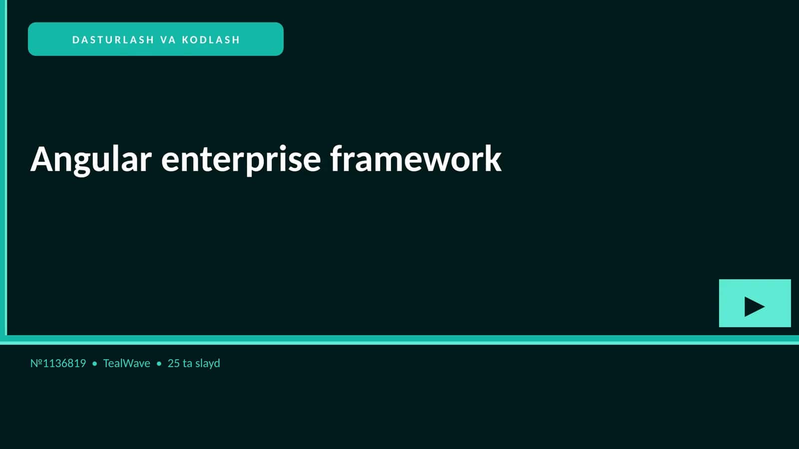 Angular enterprise framework