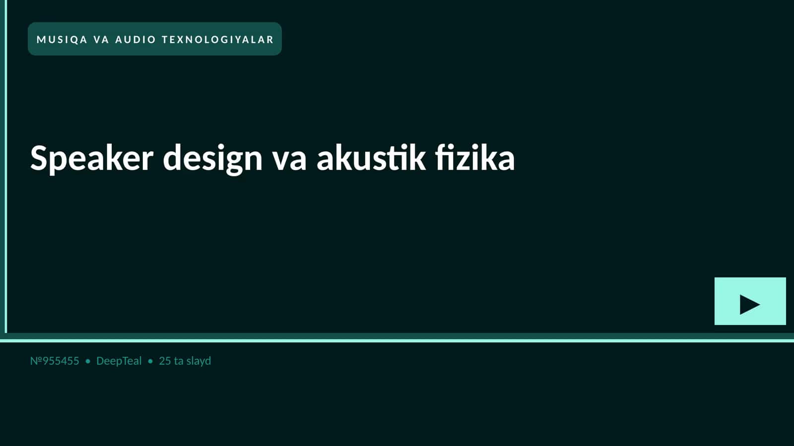 Speaker design va akustik fizika
