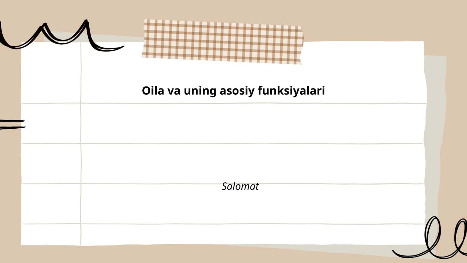 Oila va uning asosiy funksiyalari