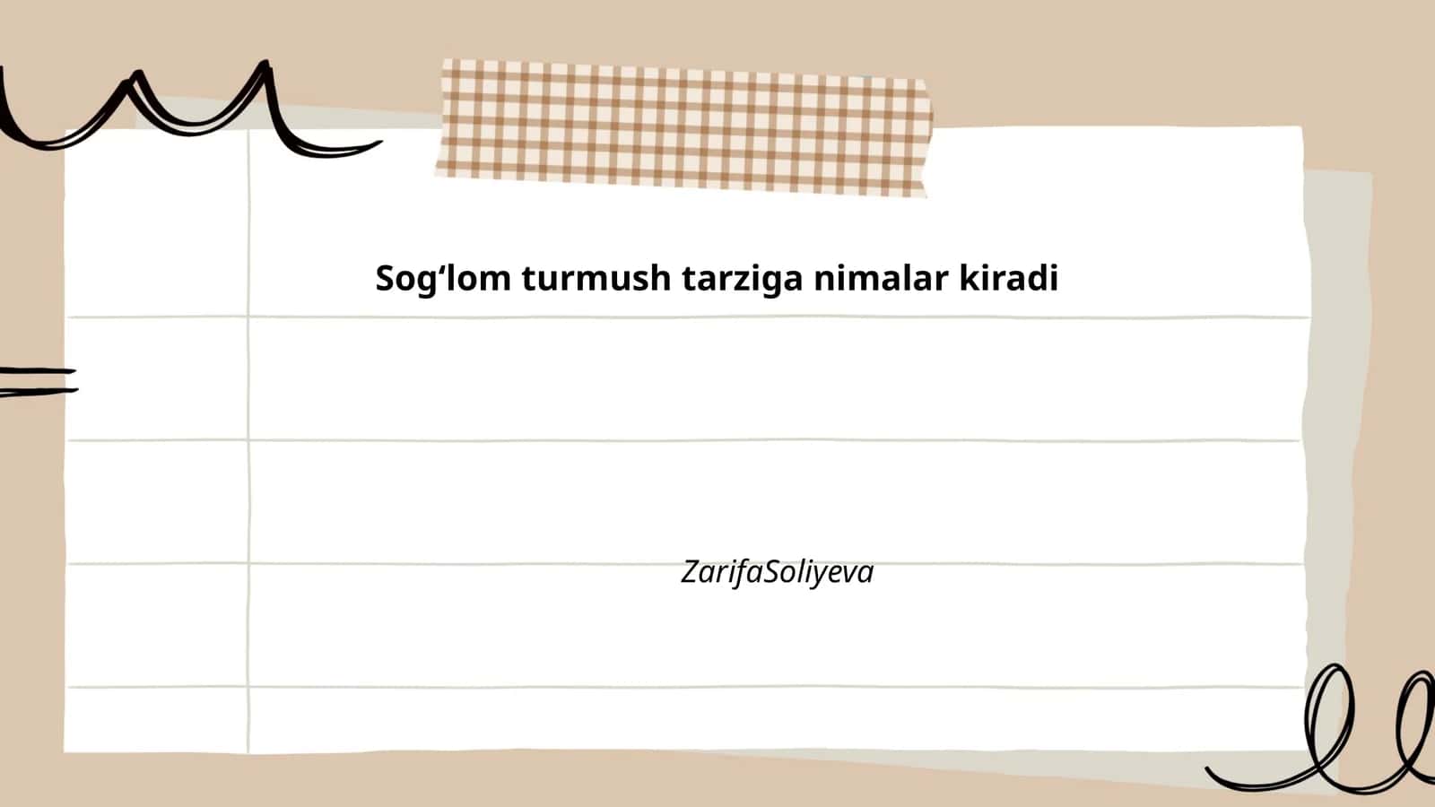 Sogʻlom turmush tarziga nimalar kiradi