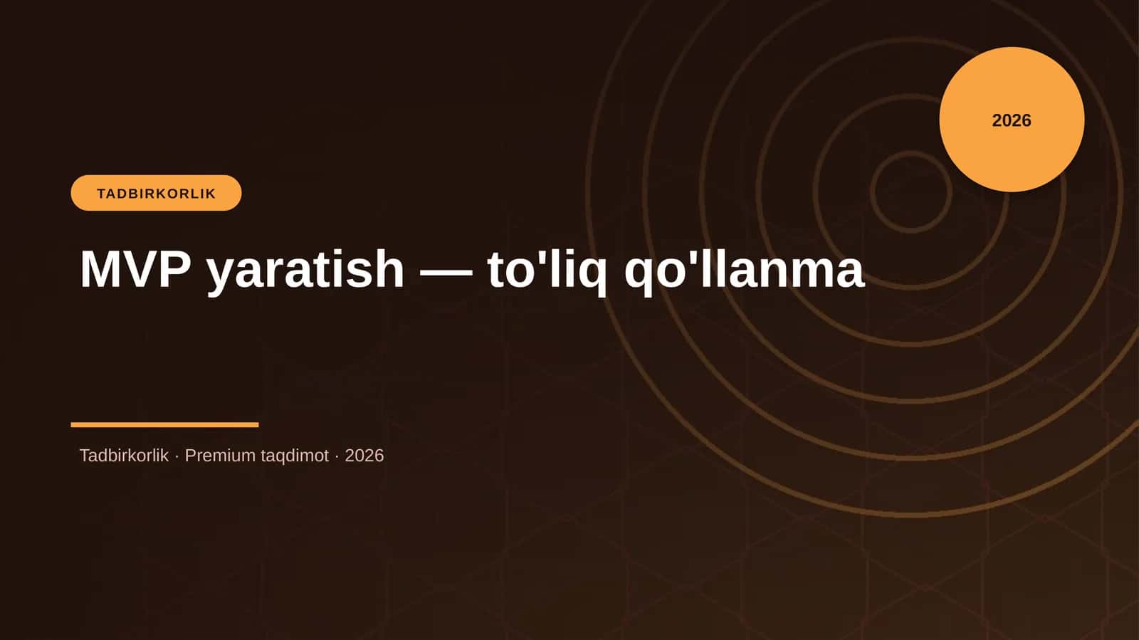 MVP yaratish — to'liq qo'llanma