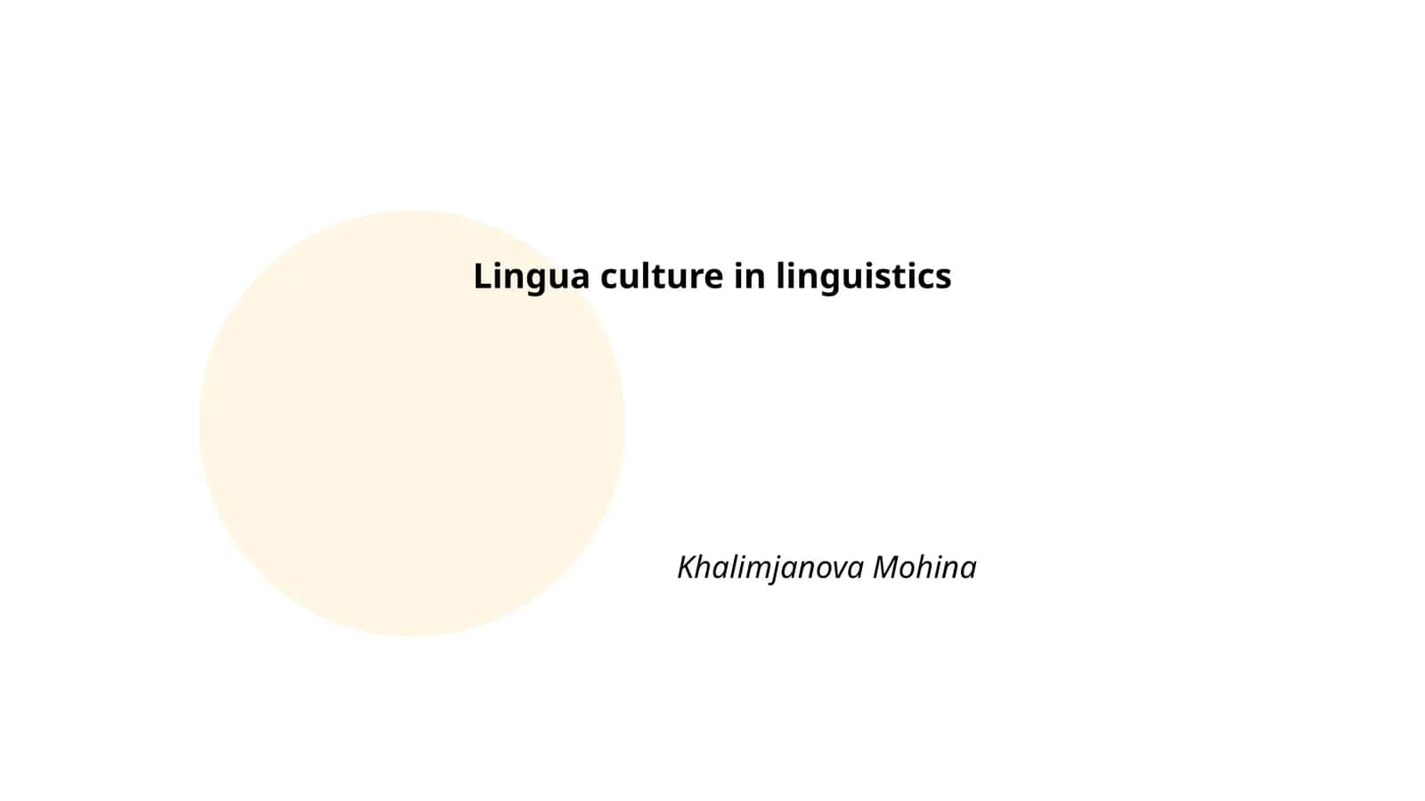 Lingua Culture in Linguistics
