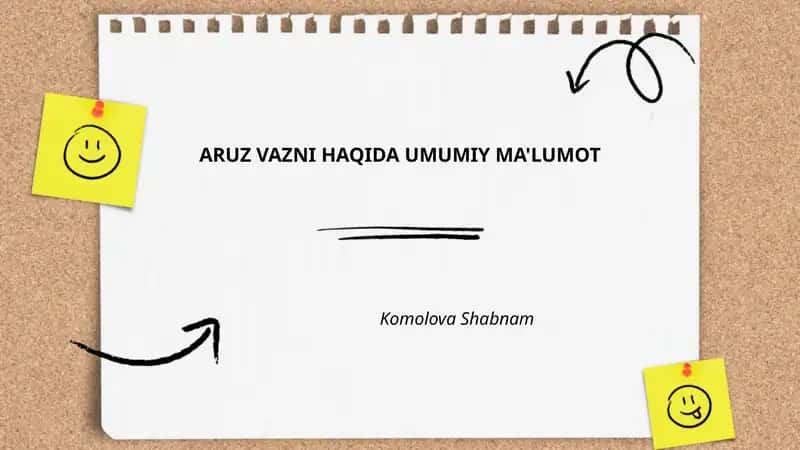 Aruz Vazni Haqida Umumiy Ma'lumot
