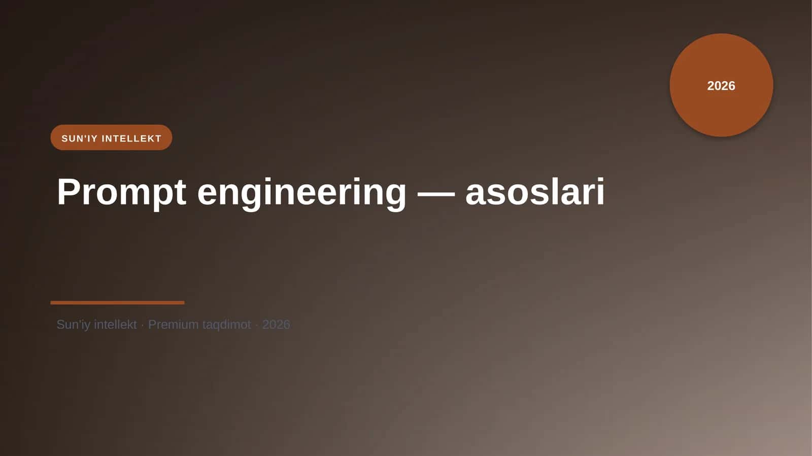 Prompt engineering — asoslari