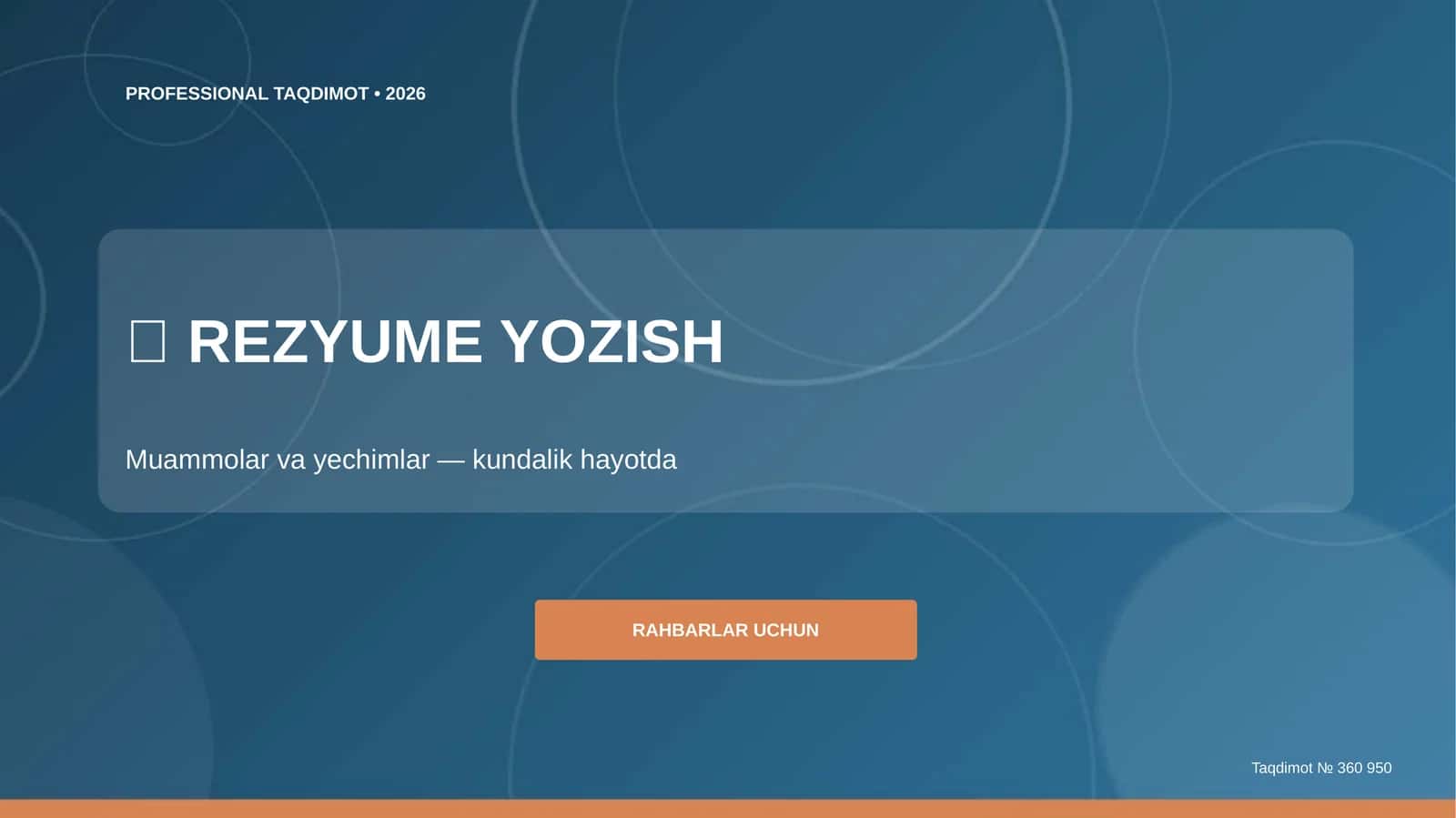 REZYUME YOZISH
