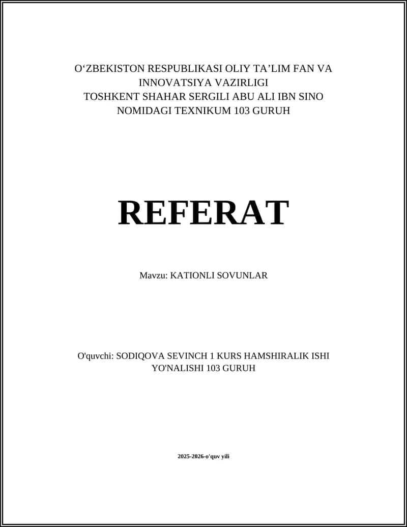 KATIONLI SOVUNLAR