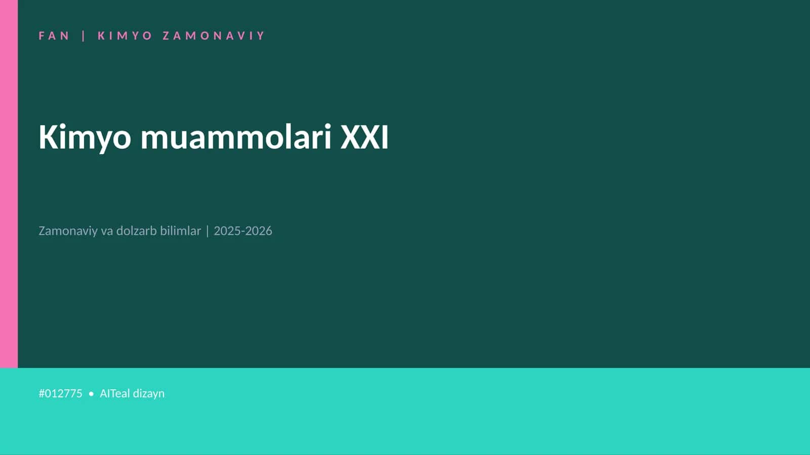 Kimyo muammolari XXI