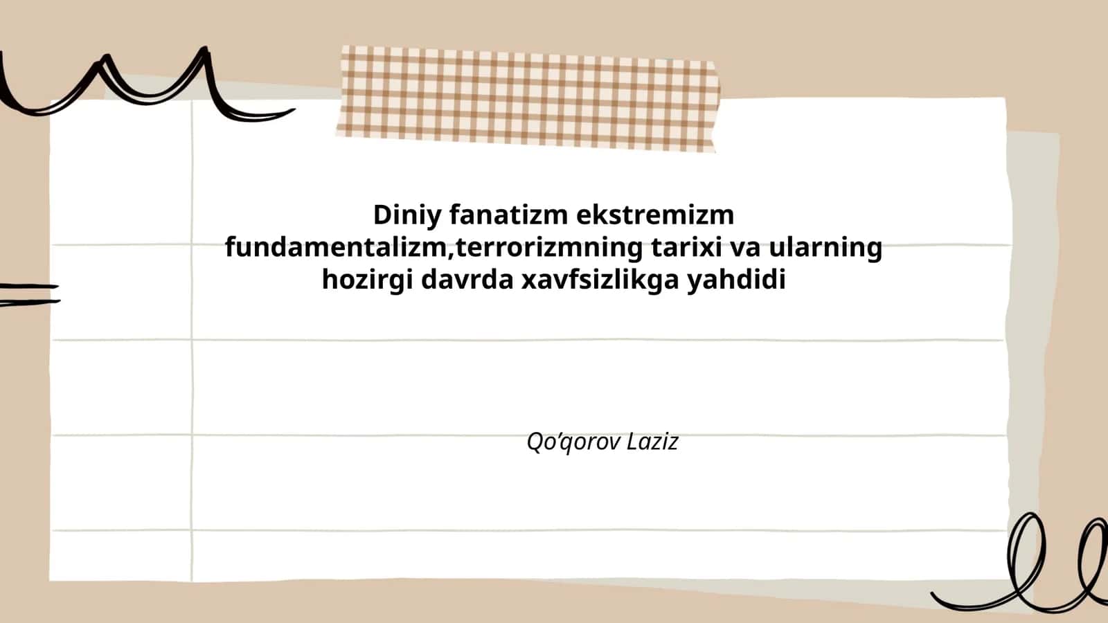 Diniy Fanatizm, Ekstremizm va Fundamentalizm Haqida