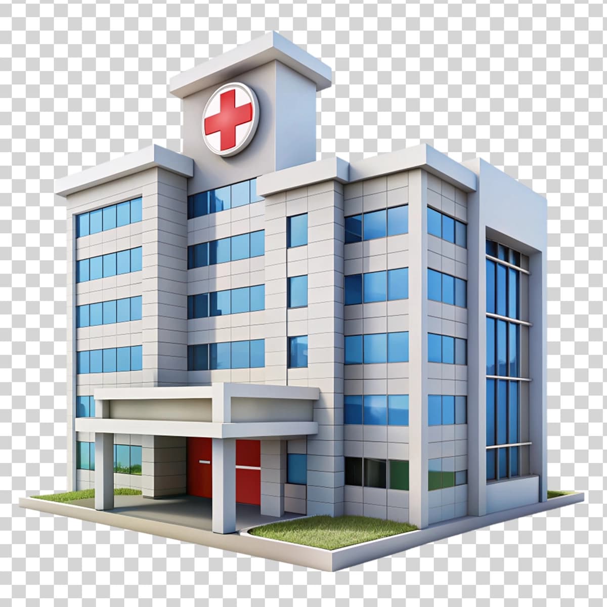 Kasalxona binosining shaffof foni | Hospital building transparent background