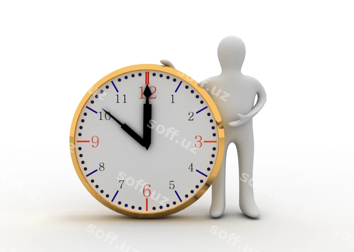 3d soatli erkak | 3d man with clock