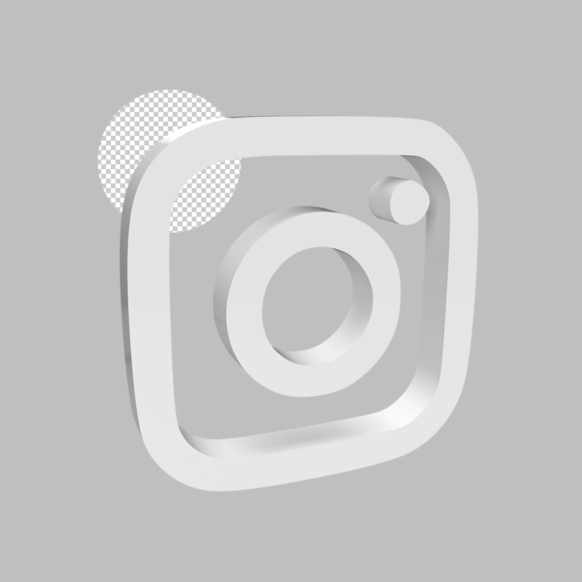 Instagram belgisi foydalanuvchi interfeysi elementi 3D render illyustratsiyasi | Instagram icon user interface element 3d render illustration
