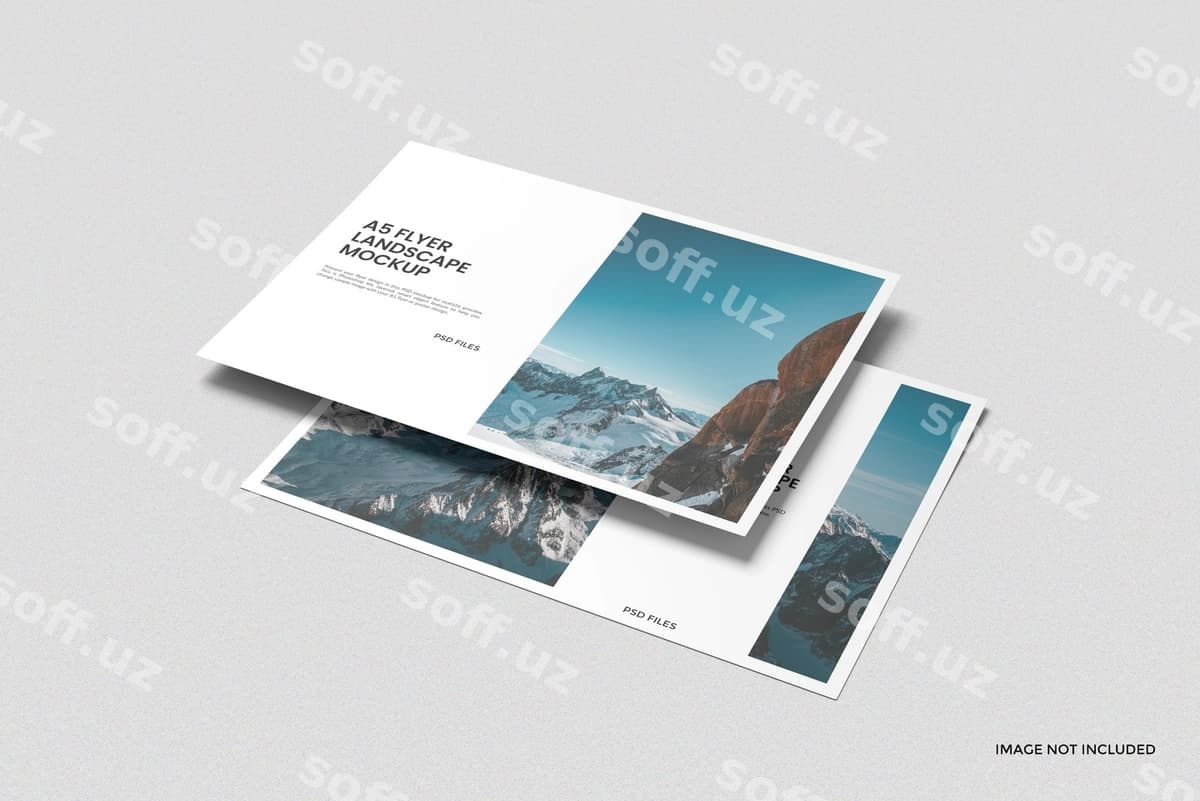 A5 landshtivka flyer mockup | A5 landscape flyer mockup