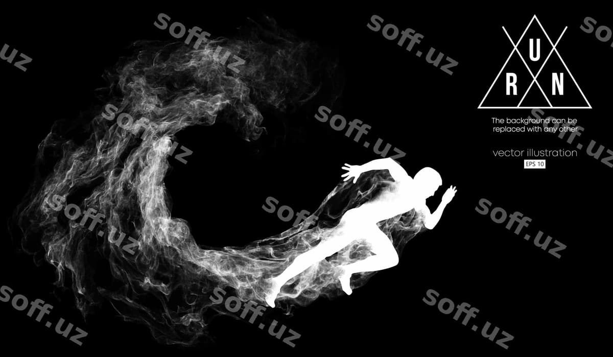 Abstrakt siluet yug'ilayotgan erkak | Abstract silhouette running man
