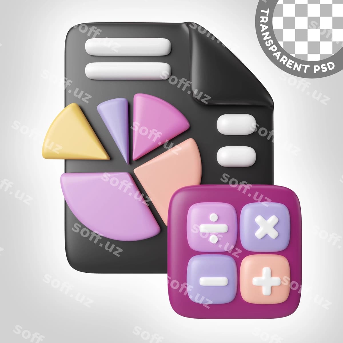 Hisob 3d illustratsiyasi ikonasi | Accounting 3d illustration icon