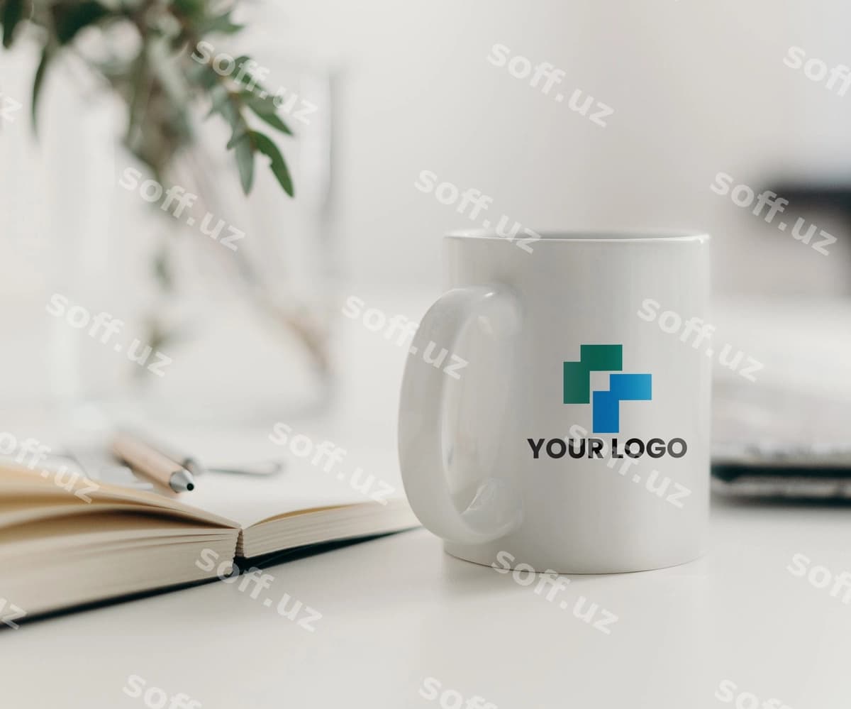 Brendi oq krujka namunasi | Branding white mug mockup