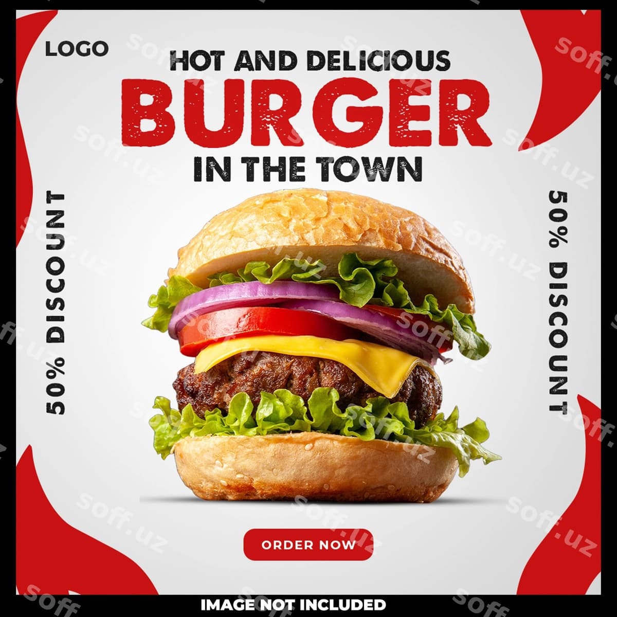 Burger ijtimoiy tarmoqlar post dizayni | Burger social media post design