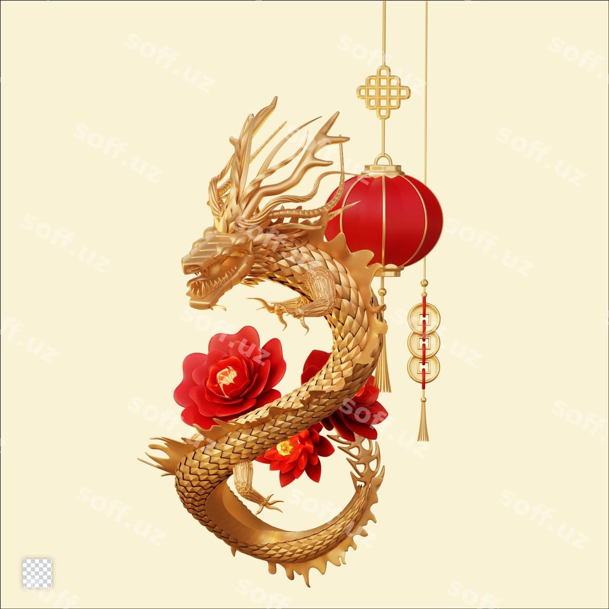 Xitoy Yangi Yili uch oʻlchovli element | Chinese new year 3d element