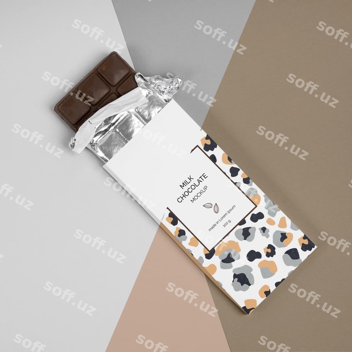 Shokolad qadoqlash namunasi | Chocolate packaging mockup