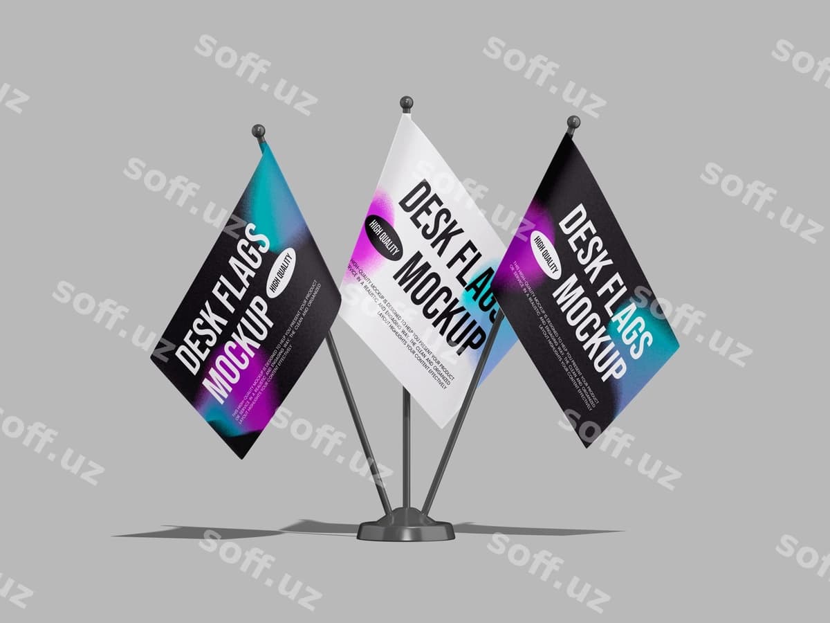 Stol bayrog'i maketi | Desk flag mockup