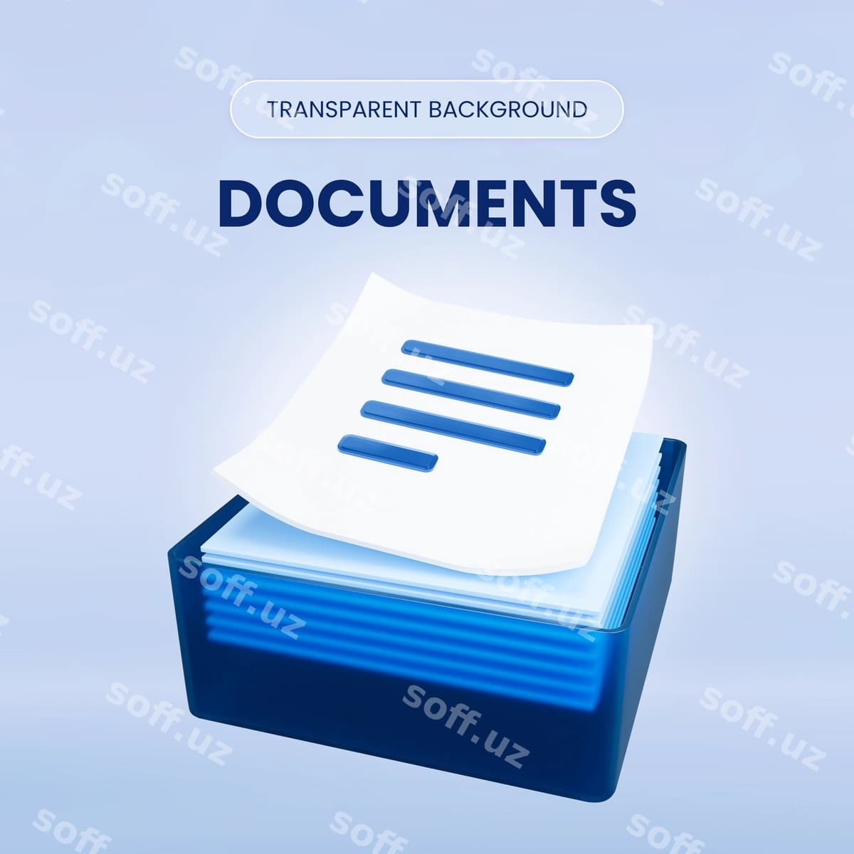 Hujjatlar 3d renderlash illyustratsiyasi | Documents 3d rendering illustration