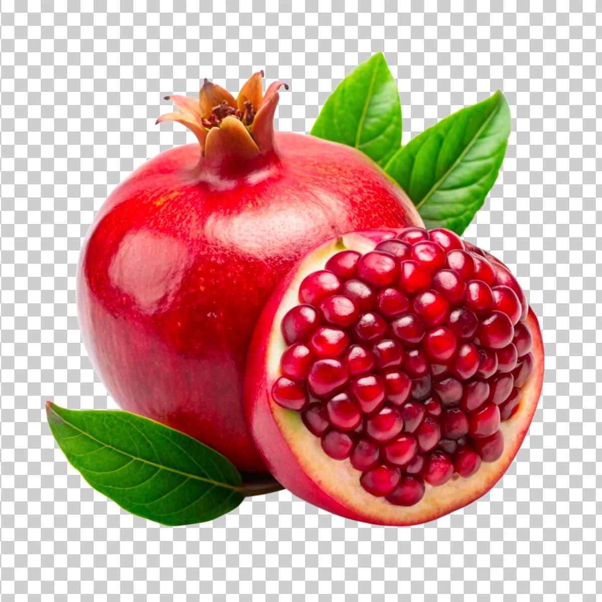 Yangi anor haqiqiy izolyatsiya qilingan oq fon | Fresh pomegranate realistic isolated white background