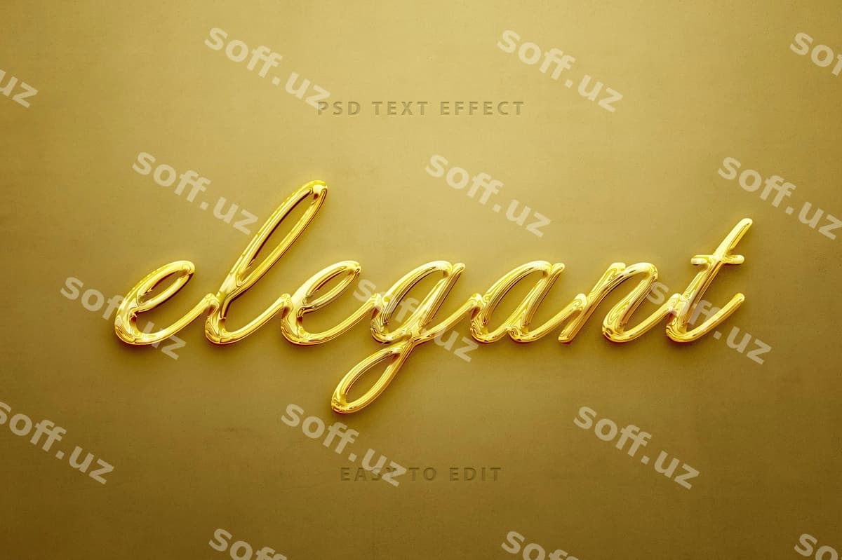 Nukhun oltin matn effekti | Elegant gold text effect