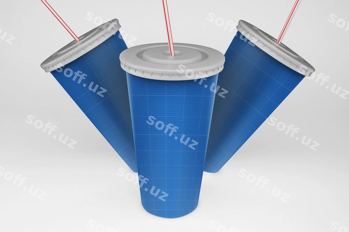 Fast food stakanchiklar mockup namunasi | Fast food cups mockup