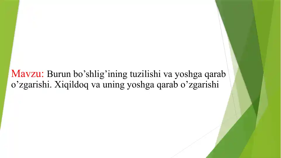 nafas olish sistemasi anatomiyasi