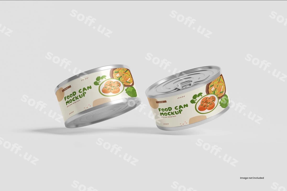 Ovqat namunasi bo'lishi mumkin | Food can mockup