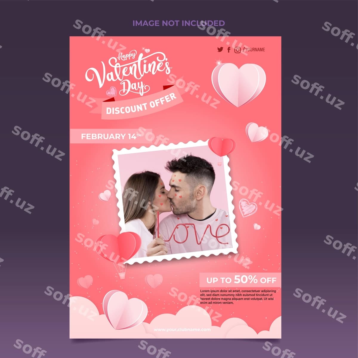 Bepul tekis vektor Valentinston kuni | Free vector flat valentine s day