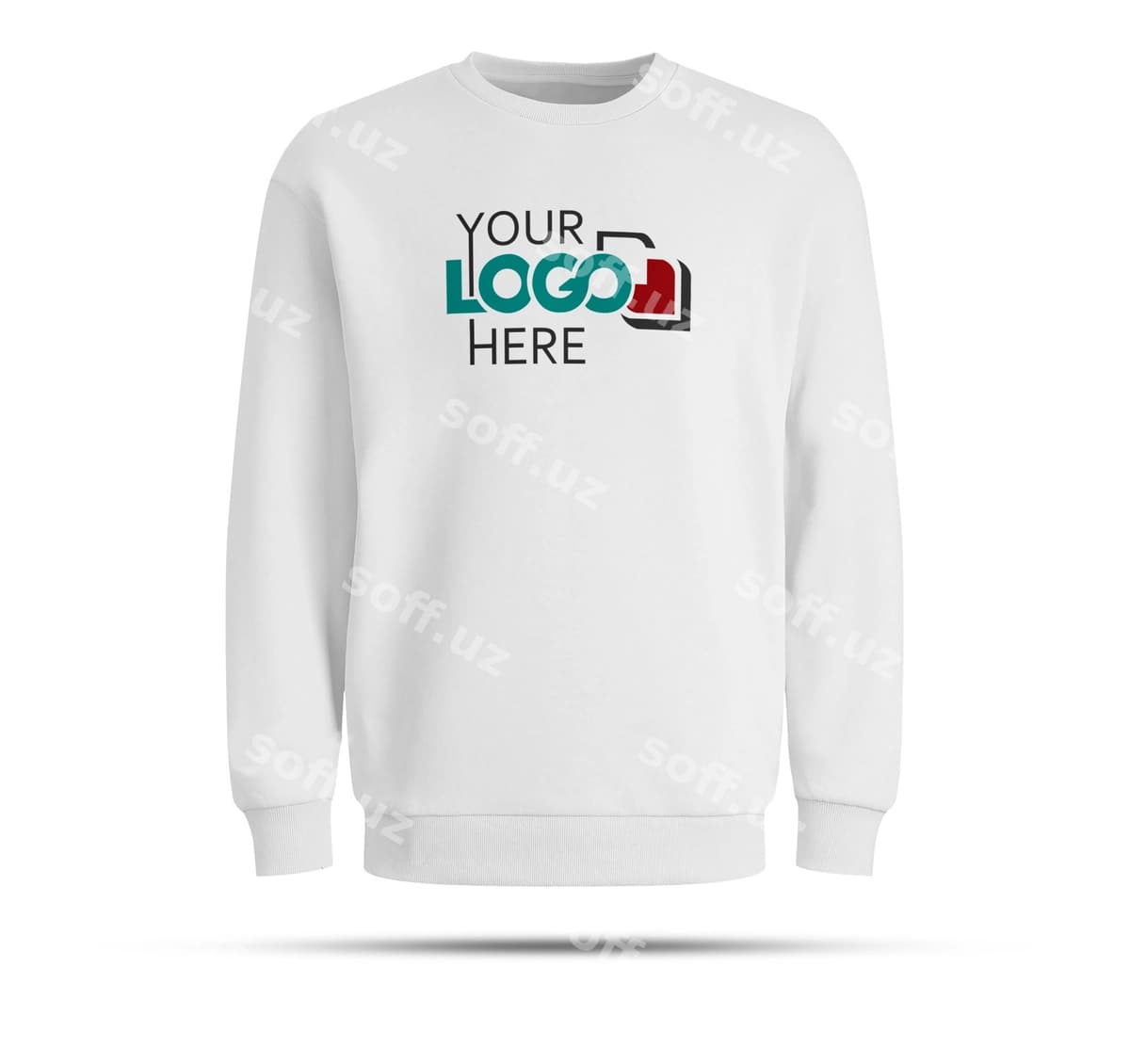Oldin ko'rinish uzunruchka svitshot namunasi | Front view longsleeve sweetshirt mockup