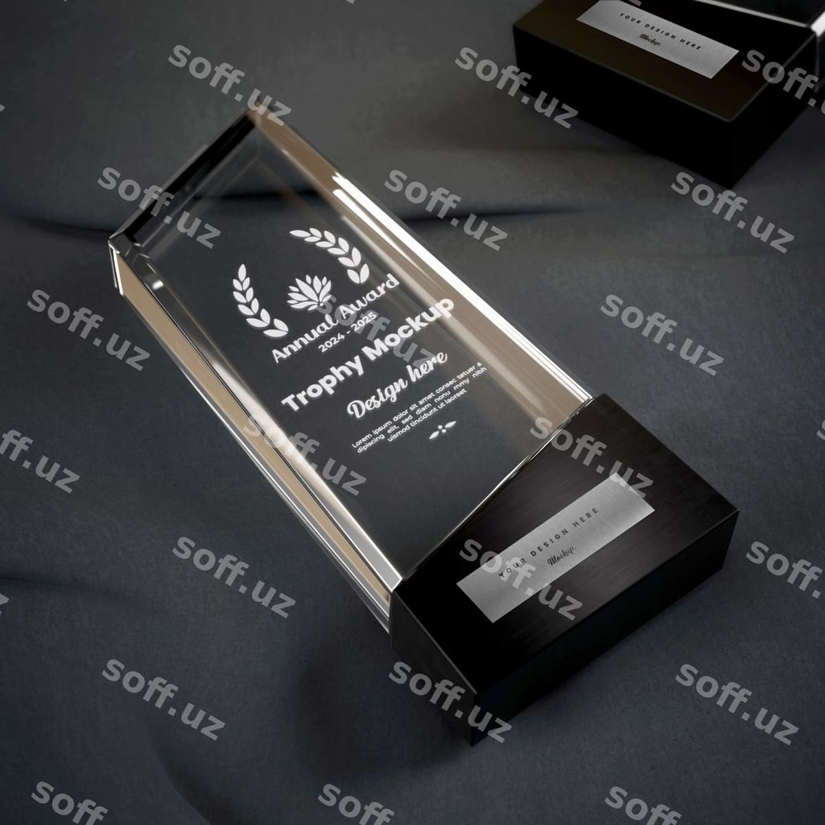 Shisha cupina mockup dizayni | Glass trophy mockup design