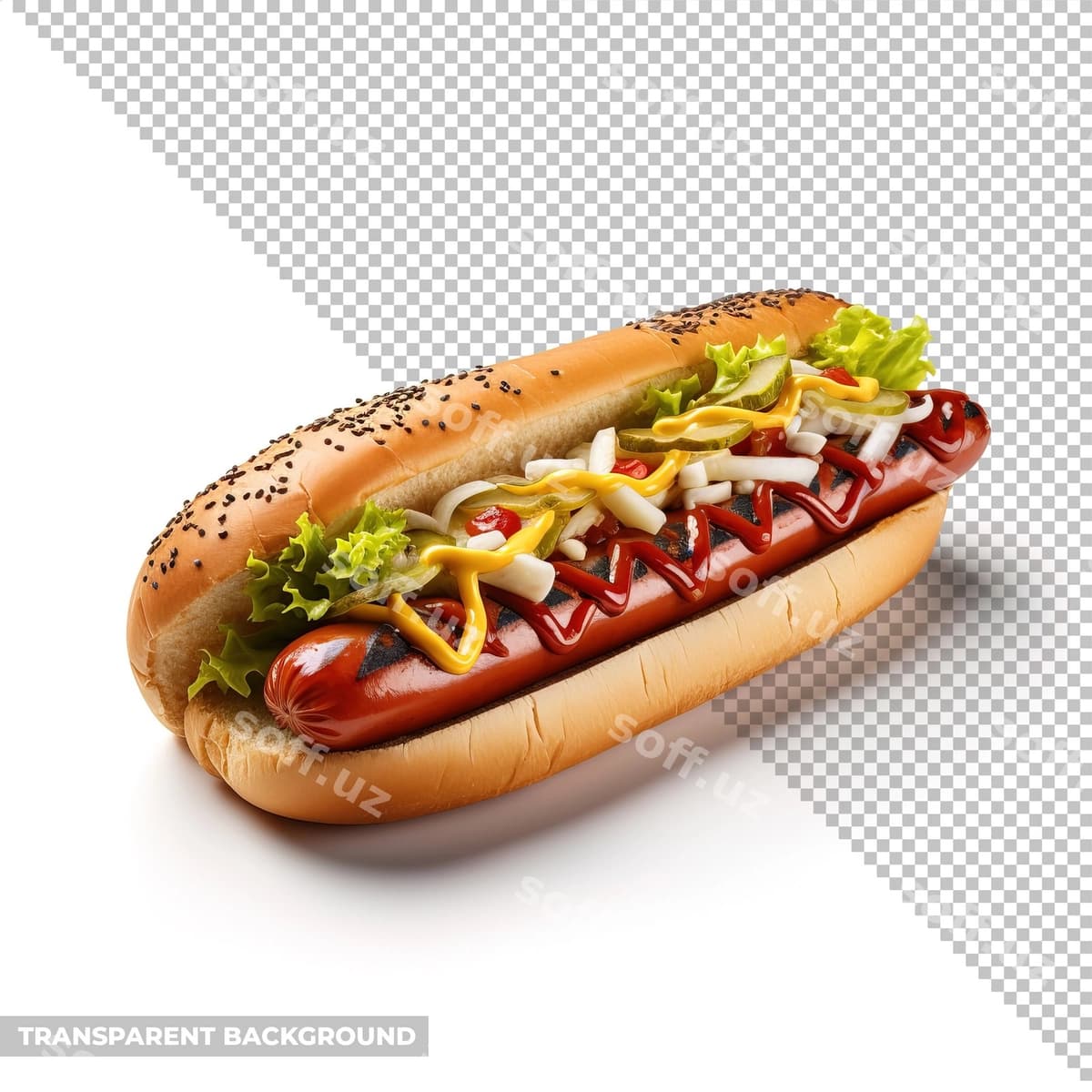 Xot-dog fonsiz izolyatsiya qilingan | Hot dog isolated without background