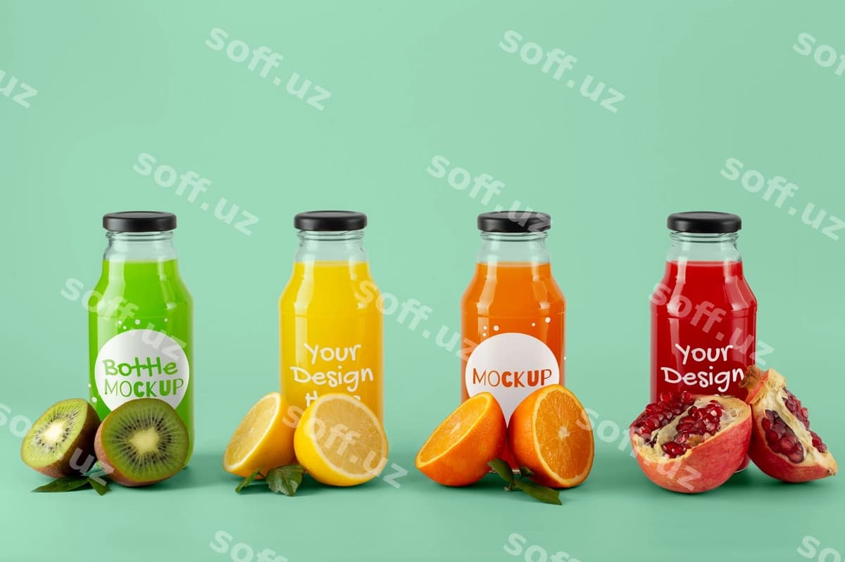 Etiket namunasi shisha shampir | Label mockup glass bottle