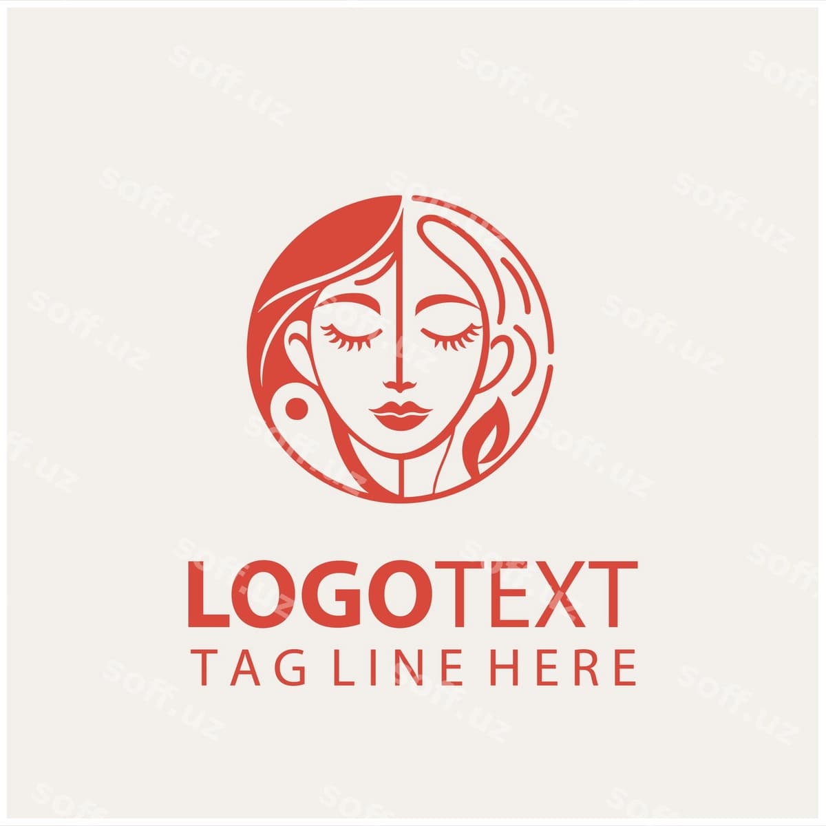 Ayol yuzi logotip vektor illustratsiyalari | Lady face logo vector illustrations