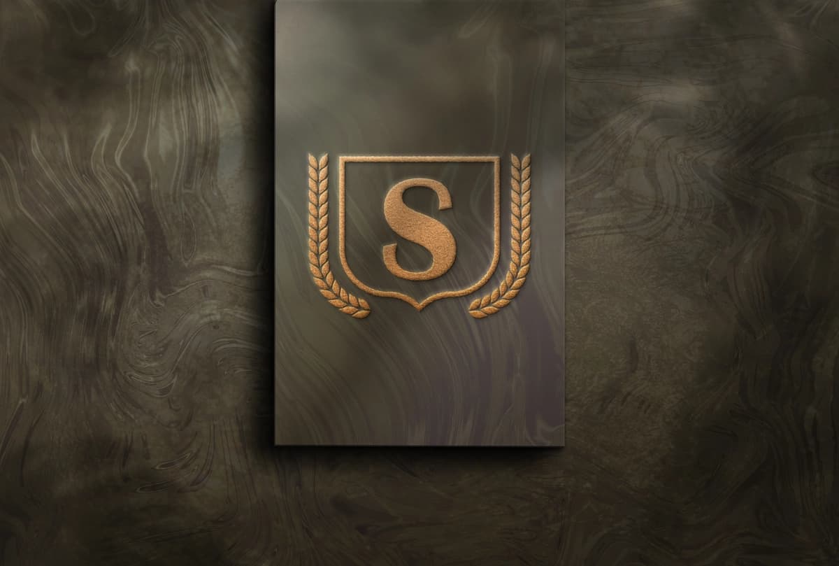 Hashamatli brending belgisi logotipi maketi | Luxury branding sign logo mockup